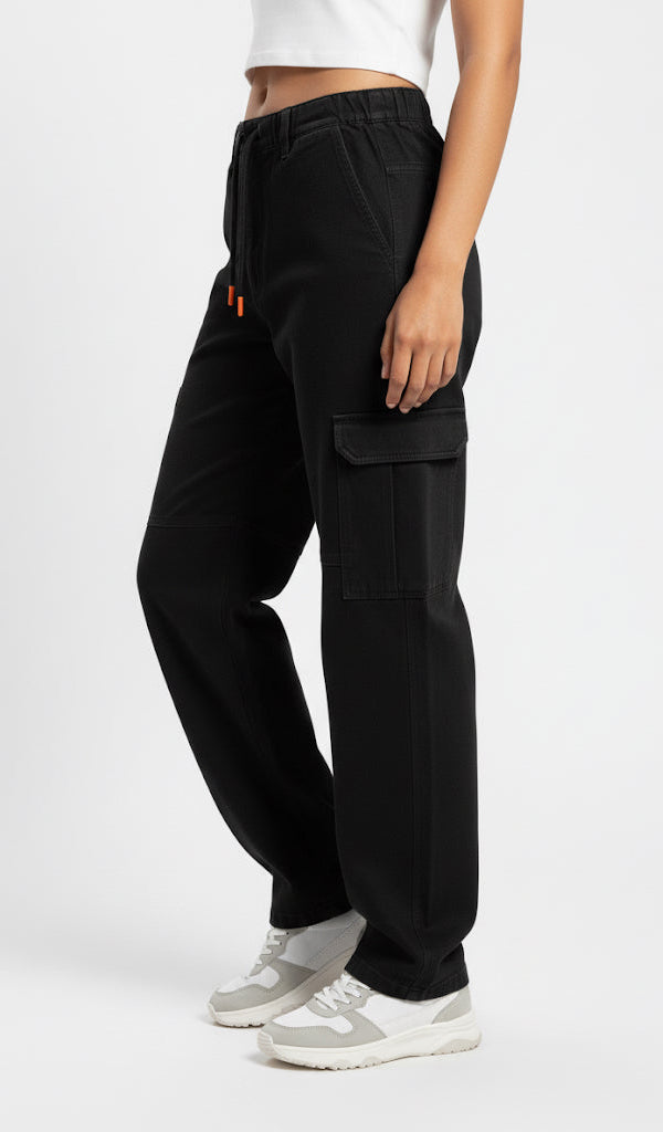 6 Pocket Black Cargo