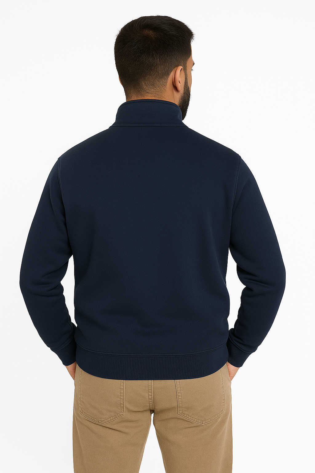 Navy Blue Mock Neck