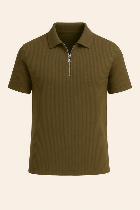 Biscuit Green Knitted Polo