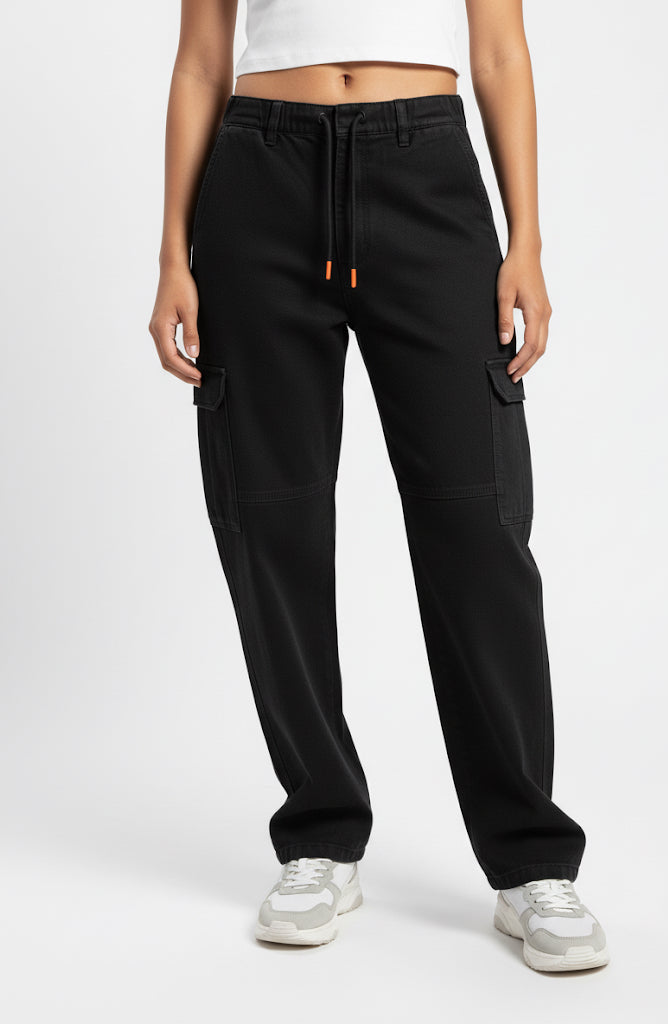 6 Pocket Black Cargo