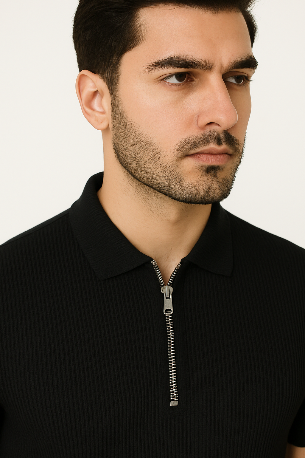 Black Knitted Polo