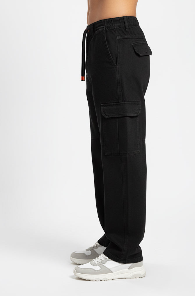 6 Pocket Black Cargo