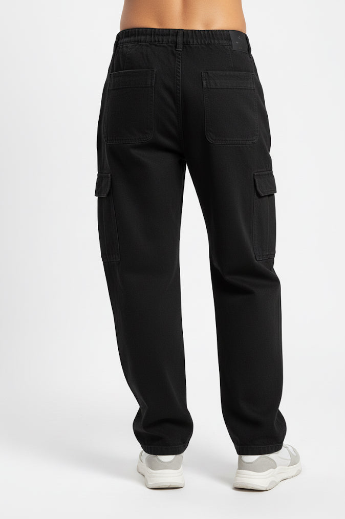 6 Pocket Black Cargo