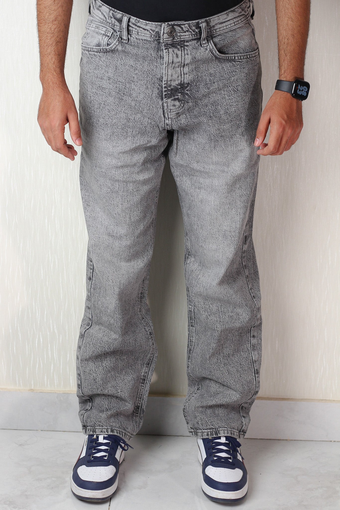 Charcoal Fade Loose-Fit Jeans