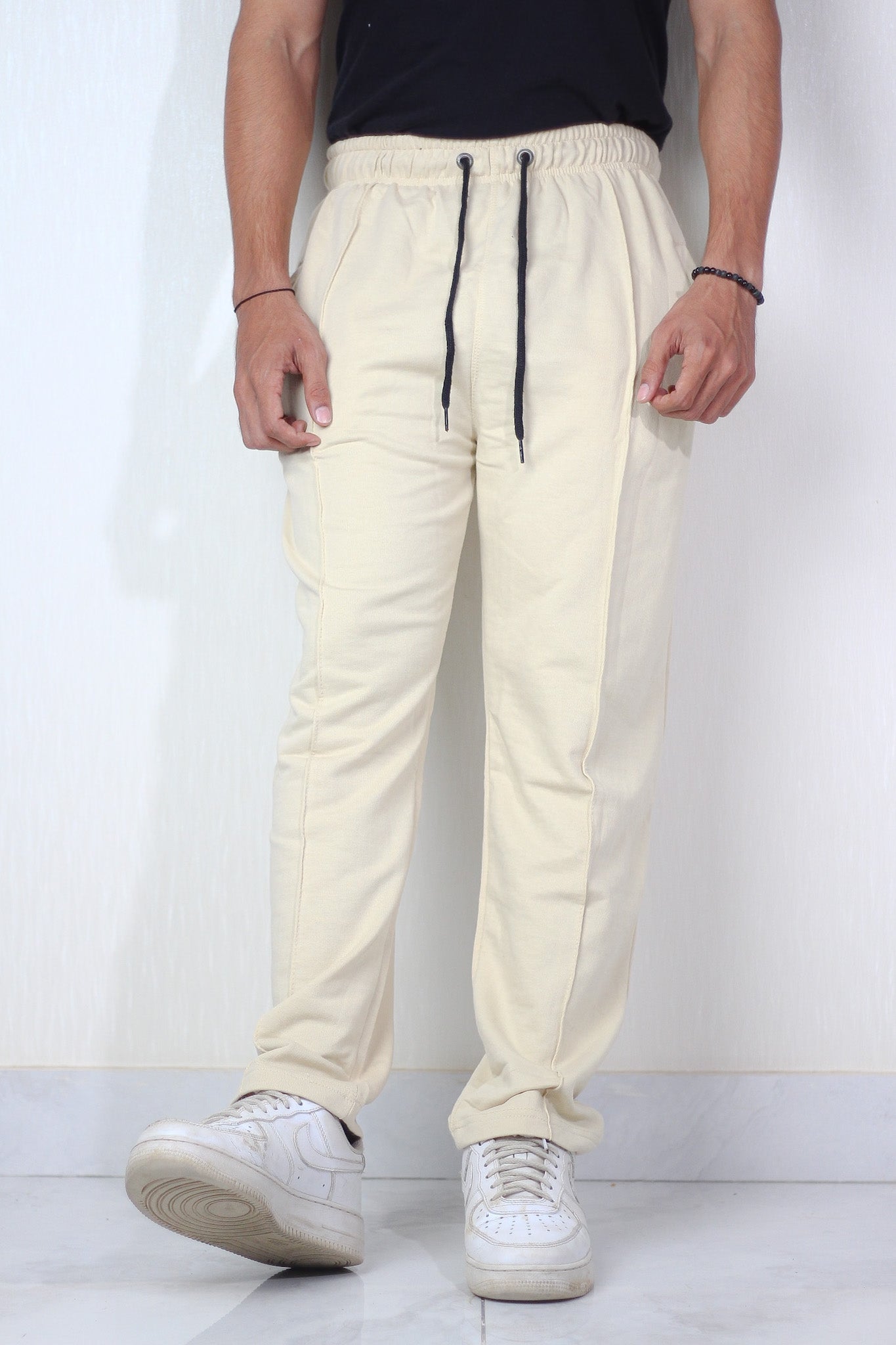 Pleated Beige Trouser