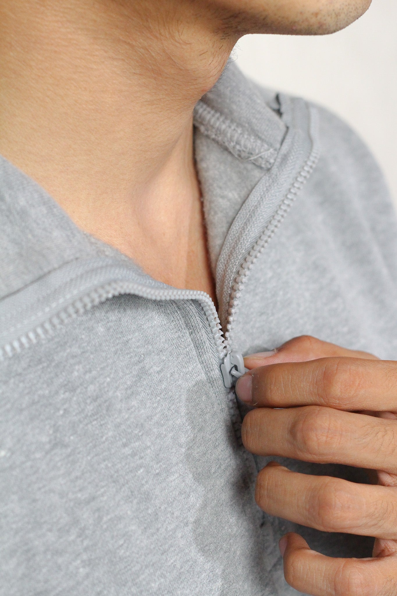 Grey Quater Zipper