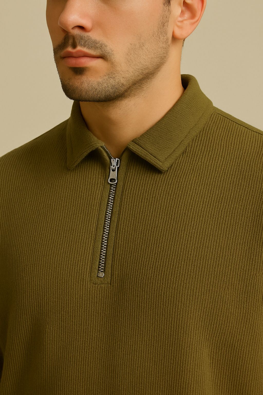 Biscuit Green Knitted Polo