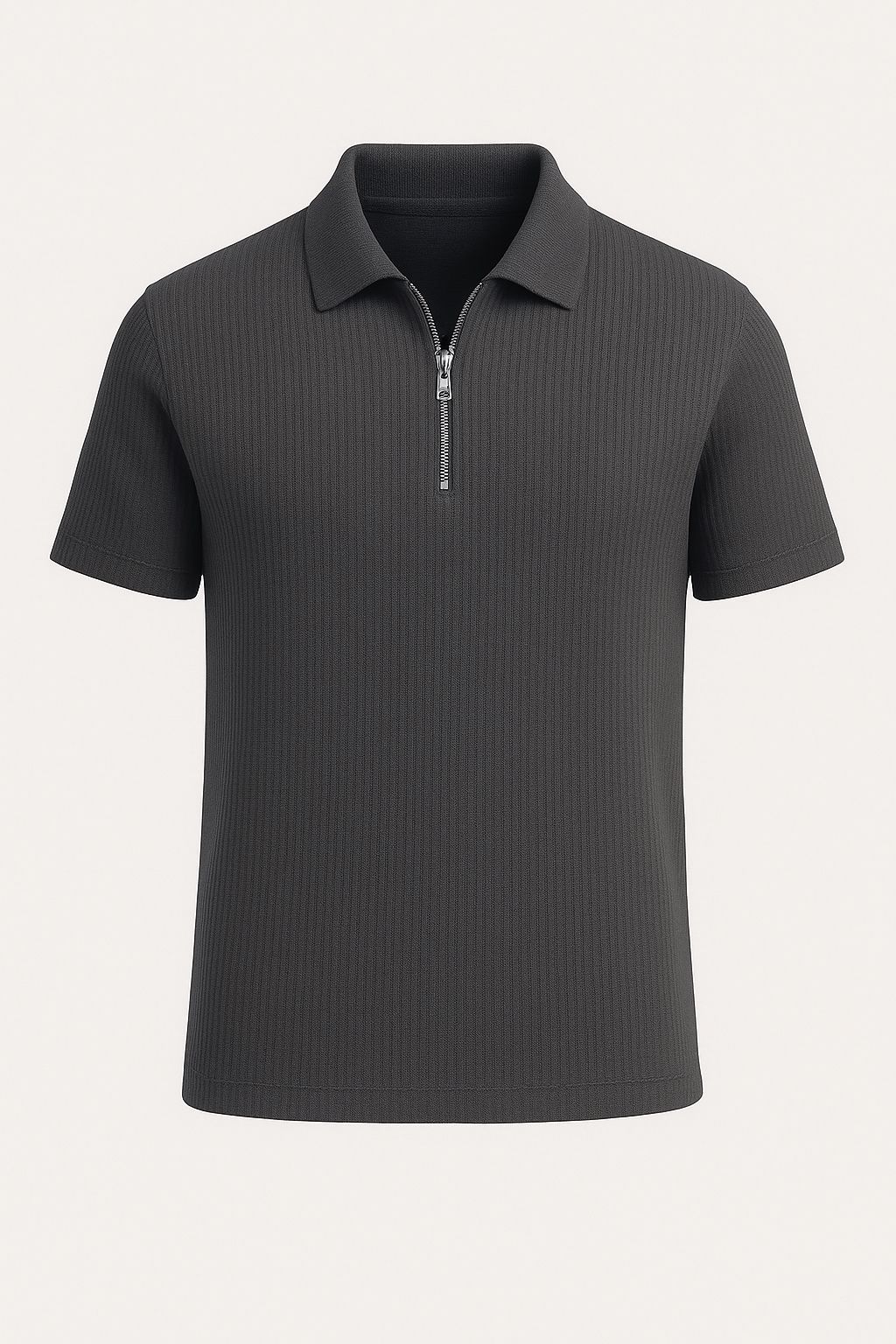 Charcoal Knitted Polo