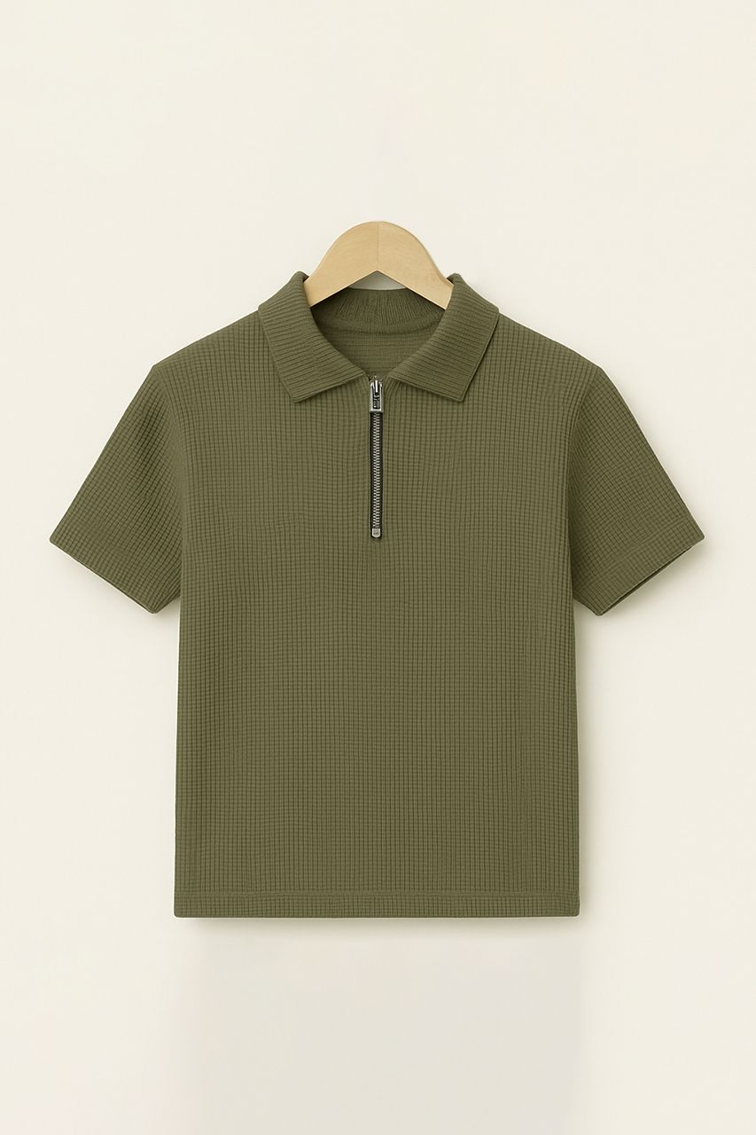 Olive Green Knitted Polo