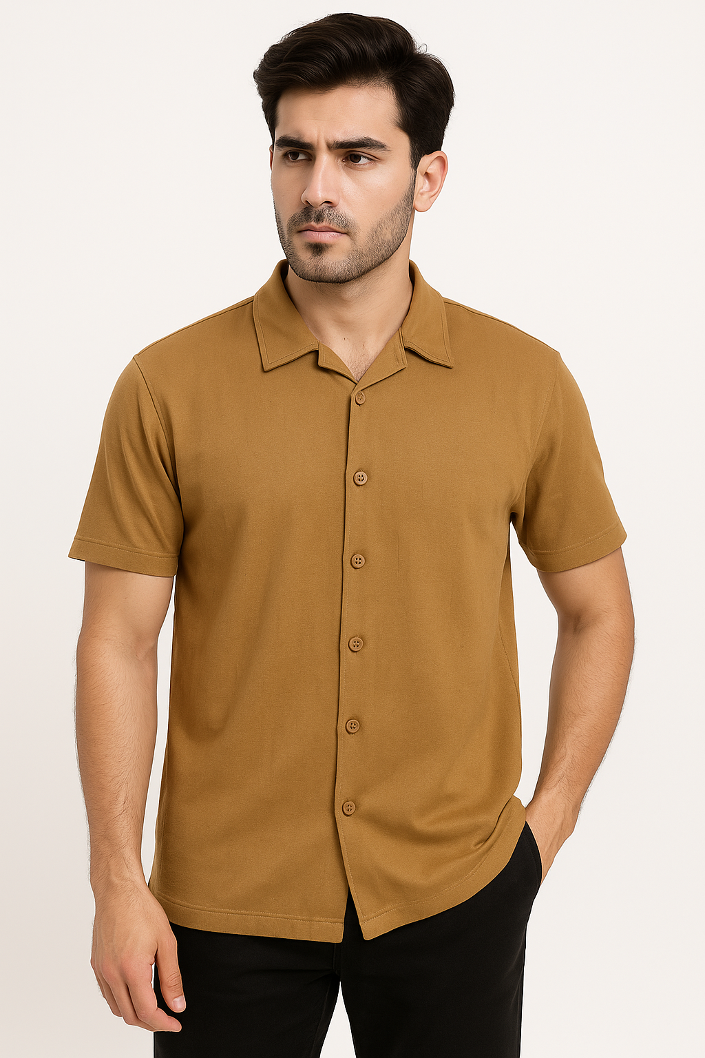 Biscuit Green Cuban Shirt