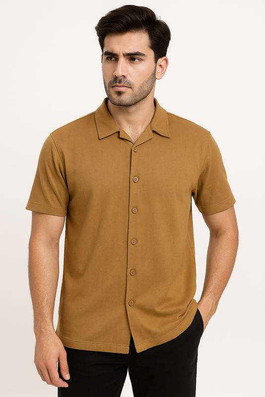 Biscuit Green Cuban Shirt