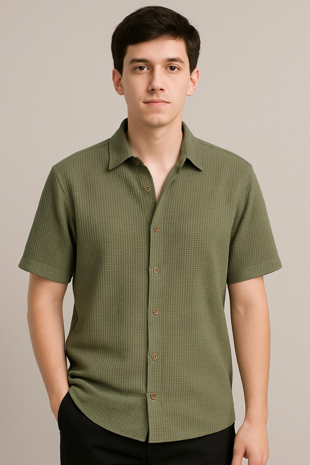Oilve Green Cuban Shirt